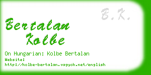bertalan kolbe business card